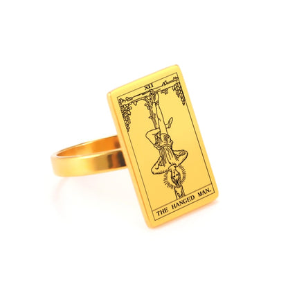 Tarot Card Ring | Silver & Gold Charms Of Major Arcana Cards | Large Size | Apollo Tarot Shop