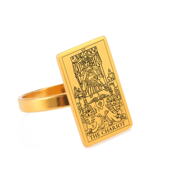 Tarot Card Ring | Silver & Gold Charms Of Major Arcana Cards | Extra Small Size | Apollo Tarot Shop