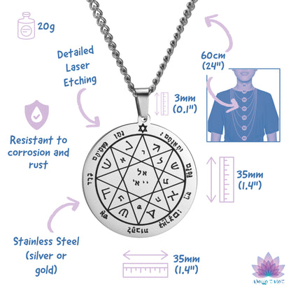 Key of Solomon's Pentacles Necklace | Custom Magick Pentacle | Talisman Amulet Pendant | Apollo Tarot Shop