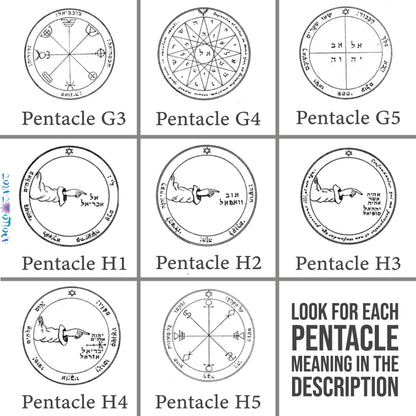 Key of Solomon's Pentacles Necklace | Custom Magick Pentacle | Talisman Amulet Pendant | Apollo Tarot Shop