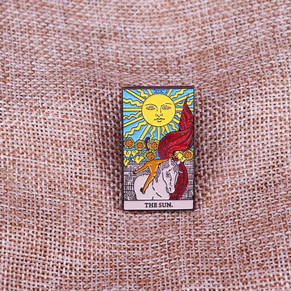 The Sun Tarot Card Enamel Lapel Pin | Optimism and Positivity Brooch For Shirt Bag | Badge Jewelry Gift For Friends | Apollo Tarot Shop