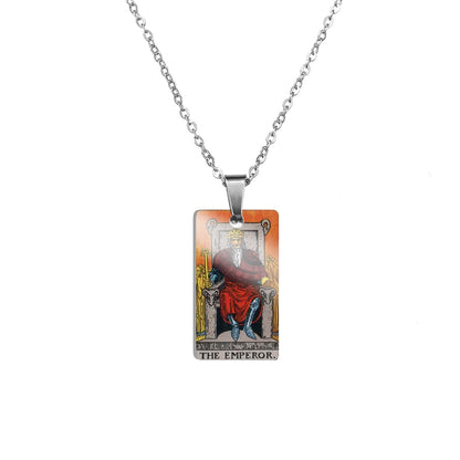 Tarot Card Necklace | Colorful Major Arcana Pendants | Witchy Jewelry For Spiritual Men And Women | Stainless Steel Tarot Cards Charm Necklaces | Apollo Tarot Shop