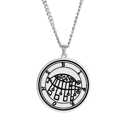 Silver Pendant Necklace With Seals Of The 72 Spirits In The Lesser Key of Solomon (Sigils 37-48)