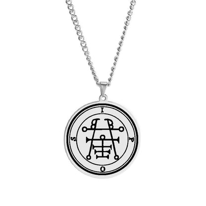 Products Silver Necklace Of Demon Sigil From The Lesser Key Of Solomon | Goetia Magick Pendants (Sigils 13-24) | Apollo Tarot Jewelry Shop