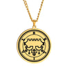 Gold Pendant Necklace With Seals Of The 72 Spirits In The Lesser Key of Solomon (Sigils 61-72) | Apollo Tarot Jewelry Shop