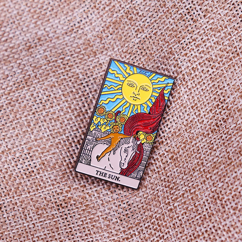 The Sun Tarot Card Enamel Lapel Pin | Optimism and Positivity Brooch For Shirt Bag | Badge Jewelry Gift For Friends | Apollo Tarot Shop