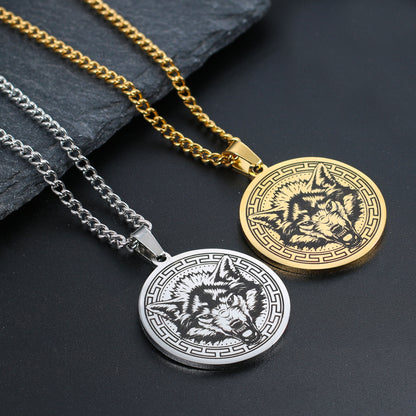 Spirit Animal Necklace | Bear Wolf Tiger Lion Pendant | Stainless Steel Statement Jewelry For Men | Apollo Tarot Shop