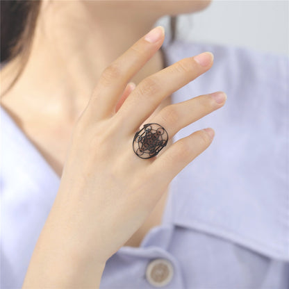 Archangel Metatron Ring | Sacred Geometry Statement Jewelry For Spiritual Women | Angel Sigil Magick Witchy Fashion Accessory | Apollo Tarot Shop