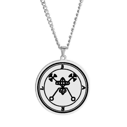 Silver Necklace Of Demon Sigil From The Lesser Key Of Solomon | Goetia Magick Pendants (Sigils 1-12) | Apollo Tarot Jewelry Shop