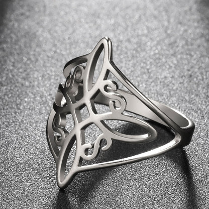 Witch's Knot Triquetra Ring | Wiccan Cross Protection Amulet | Celtics Knot Witchcraft Rings | Witchy Good Luck Charm Jewelry Gift For Spiritual Women | Apollo Tarot Jewelry Shop