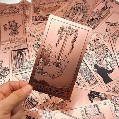 Rose Pink Gold Foil Tarot Deck | Plastic Waterproof Tear-Resistant Cards + English Guidebook Gift Box | Apollo Tarot Shop