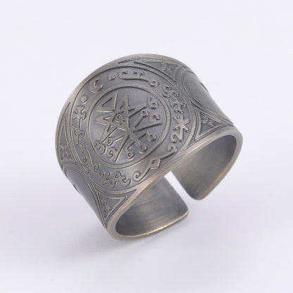 Seal of The 7 Archangels Protection Ring | Metatron Cube Ring Amulet | Lilith Sigil Vintage Ring Jewelry | Apollo Tarot Shop