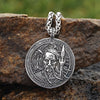 Load image into Gallery viewer, Norse God Njord Coin Necklace | The Helm of Awe Ancient Mythology Amulet Pendant | Viking Pagan Worship Jewelry