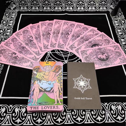 Pink & Green Gold Foil Tarot Cards Deck In Premium Gift Boxes + English Guidebook For Beginner Readers | Apollo Tarot Shop