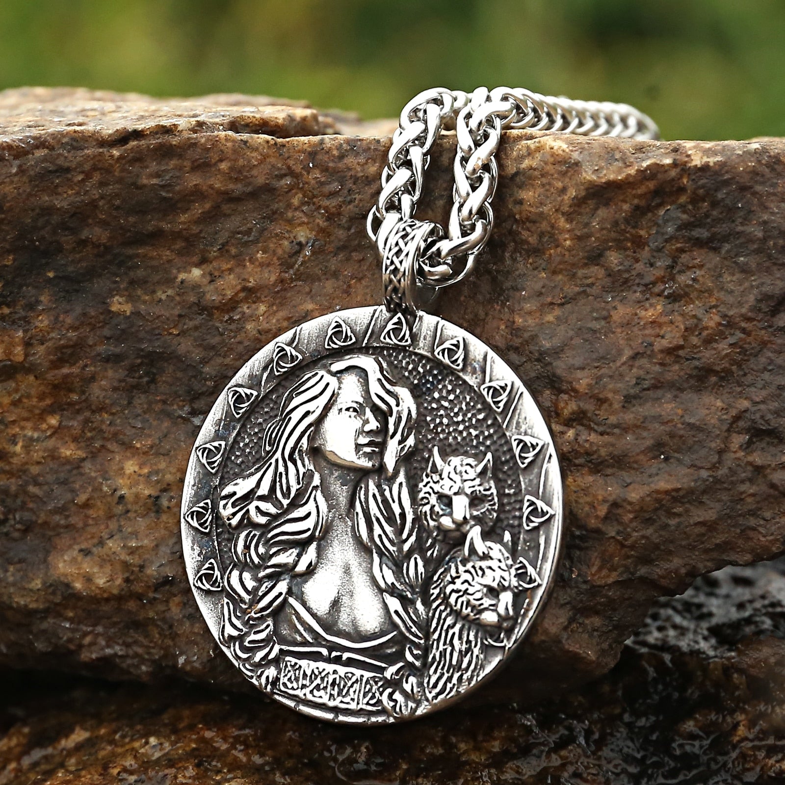 Goddess Freyja Coin Necklace | Norse Mythology Freya Pendant | Viking Pagan Worship Jewelry | Apollo Tarot