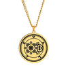Gold Pendant Necklace With Seals Of The 72 Spirits In The Lesser Key of Solomon (Sigils 61-72) | Apollo Tarot Jewelry Shop