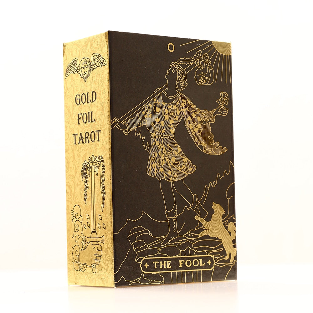 Products Beginner Tarot Deck With Meaning Keywords In Gold Foil Premium Tear-Resistant Cards | Divination Tarot Card Set With English Guidebook For Newbies | Apollo Tarot Shop