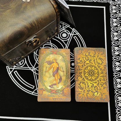 Gold Foil Tarot Deck In Chest Box + English Guidebook | Apollo Tarot Shop