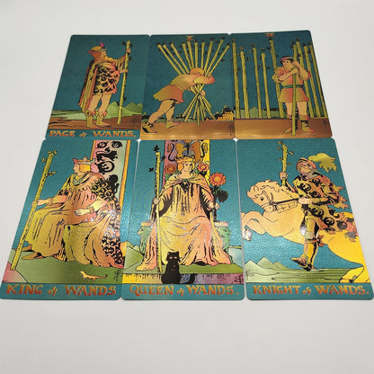 Pink & Green Gold Foil Tarot Cards Deck In Premium Gift Boxes + English Guidebook For Beginner Readers | Apollo Tarot Shop