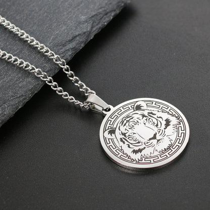 Spirit Animal Necklace | Bear Wolf Tiger Lion Pendant | Stainless Steel Statement Jewelry For Men | Apollo Tarot Shop