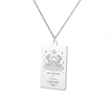 Zodiac Sign Necklace | Astrology Symbols Of The 12 Constellations In Silver Or Gold-Plated Stainless Steel Pendants On 45cm Dainty Chain | Apollo Tarot Shop