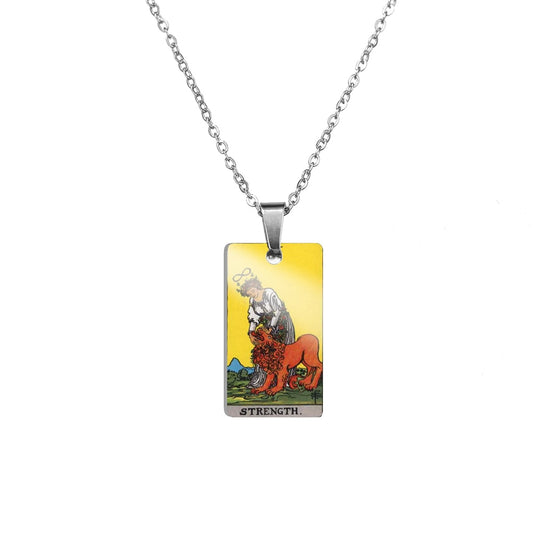 Tarot Card Necklace | Colorful Major Arcana Pendants | Witchy Jewelry For Spiritual Men And Women | Stainless Steel Tarot Cards Charm Necklaces | Apollo Tarot Shop