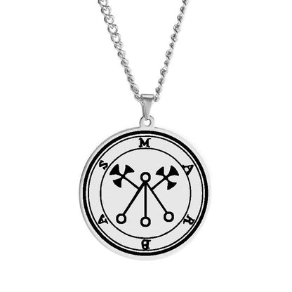 Silver Necklace Of Demon Sigil From The Lesser Key Of Solomon | Goetia Magick Pendants (Sigils 1-12) | Apollo Tarot Jewelry Shop