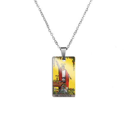 Tarot Card Necklace | Colorful Major Arcana Pendants | Witchy Jewelry For Spiritual Men And Women | Stainless Steel Tarot Cards Charm Necklaces | Apollo Tarot Shop