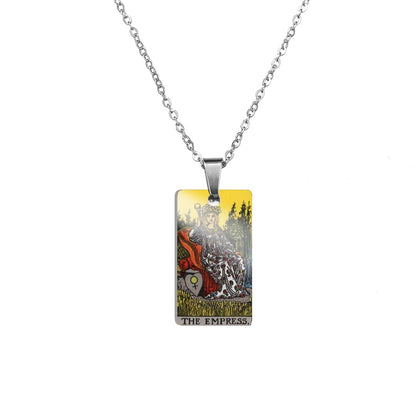 Tarot Card Necklace | Colorful Major Arcana Pendants | Witchy Jewelry For Spiritual Men And Women | Stainless Steel Tarot Cards Charm Necklaces | Apollo Tarot Shop