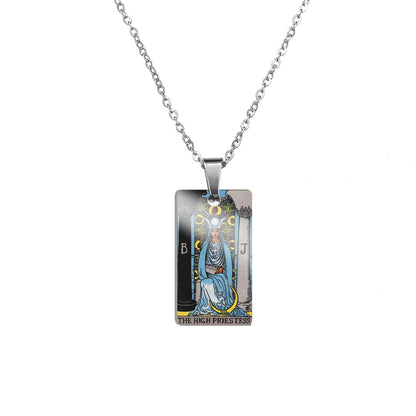 Tarot Card Necklace | Colorful Major Arcana Pendants | Witchy Jewelry For Spiritual Men And Women | Stainless Steel Tarot Cards Charm Necklaces | Apollo Tarot Shop