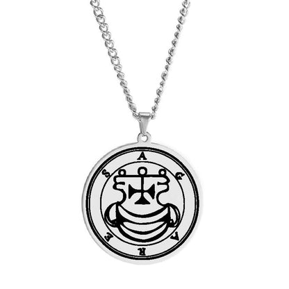 Silver Necklace Of Demon Sigil From The Lesser Key Of Solomon | Goetia Magick Pendants (Sigils 1-12) | Apollo Tarot Jewelry Shop