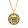 Gold Pendant Necklace With Seals Of The 72 Spirits In The Lesser Key of Solomon (Sigils 37-48) | Apollo Tarot Jewelry Shop