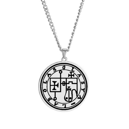 Silver Necklace Of Demon Sigil From The Lesser Key Of Solomon | Goetia Magick Pendants (Sigils 25-36) | Apollo Tarot Jewelry Shop