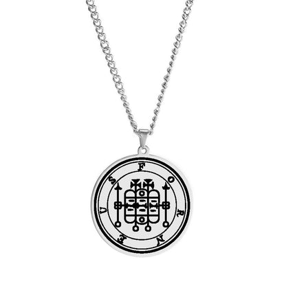 Silver Necklace Of Demon Sigil From The Lesser Key Of Solomon | Goetia Magick Pendants (Sigils 25-36) | Apollo Tarot Jewelry Shop