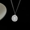 Load image into Gallery viewer, Twelve Constellation Long Necklace | 12 Zodiac Signs Round Silver Color Pendant | Witchy Birthday Gift Jewelry For Spiritual Men &amp; Women | Apollo Tarot Shop