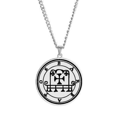 Silver Necklace Of Demon Sigil From The Lesser Key Of Solomon | Goetia Magick Pendants (Sigils 1-12) | Apollo Tarot Jewelry Shop