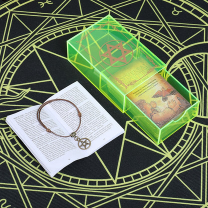 Gold Foil Tarot Deck In Luxury Neon Acrylic Box | Waterproof Wear-Resistant Frameless Cards + English Guidebook For Beginners | Apollo Tarot Shop