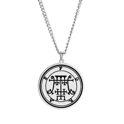 Silver Necklace Of Demon Sigil From The Lesser Key Of Solomon | Goetia Magick Pendants (Sigils 25-36) | Apollo Tarot Jewelry Shop