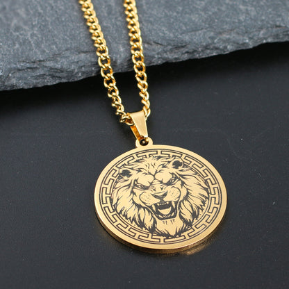 Spirit Animal Necklace | Bear Wolf Tiger Lion Pendant | Stainless Steel Statement Jewelry For Men | Apollo Tarot Shop