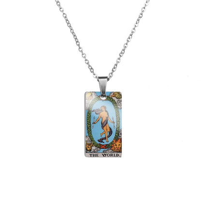 Tarot Card Necklace | Colorful Major Arcana Pendants | Witchy Jewelry For Spiritual Men And Women | Stainless Steel Tarot Cards Charm Necklaces | Apollo Tarot Shop