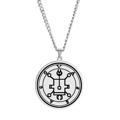 Silver Necklace Of Demon Sigil From The Lesser Key Of Solomon | Goetia Magick Pendants (Sigils 1-12) | Apollo Tarot Jewelry Shop