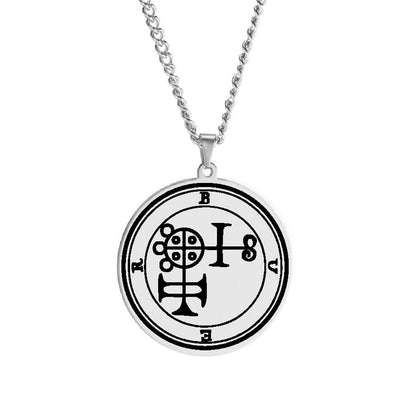 Silver Necklace Of Demon Sigil From The Lesser Key Of Solomon | Goetia Magick Pendants (Sigils 1-12) | Apollo Tarot Jewelry Shop