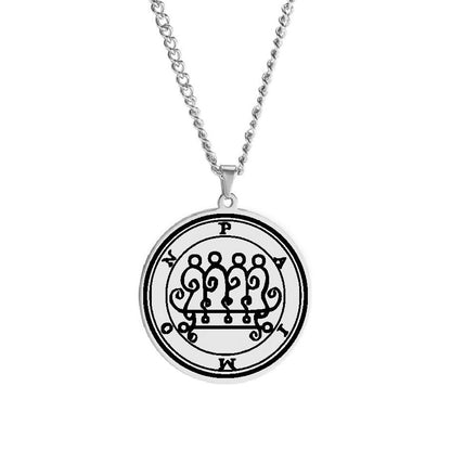 Silver Necklace Of Demon Sigil From The Lesser Key Of Solomon | Goetia Magick Pendants (Sigils 1-12) | Apollo Tarot Jewelry Shop