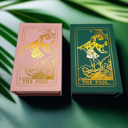 Pink & Green Gold Foil Tarot Cards Deck In Premium Gift Boxes + English Guidebook For Beginner Readers | Apollo Tarot Shop