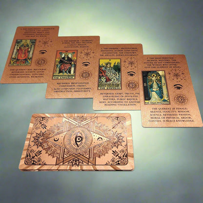 Beginner Tarot Deck With Meaning Keywords | Gold Foil Tarot Cards In Economic Tuck Box + English Guidebook For Newbie Readers | Apollo Tarot Shop