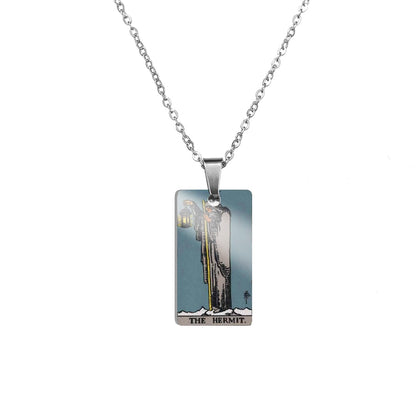 Tarot Card Necklace | Colorful Major Arcana Pendants | Witchy Jewelry For Spiritual Men And Women | Stainless Steel Tarot Cards Charm Necklaces | Apollo Tarot Shop