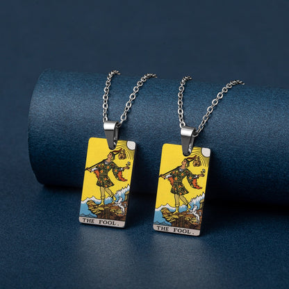 Tarot Card Necklace | Colorful Major Arcana Pendants | Witchy Jewelry For Spiritual Men And Women | Stainless Steel Tarot Cards Charm Necklaces | Apollo Tarot Shop