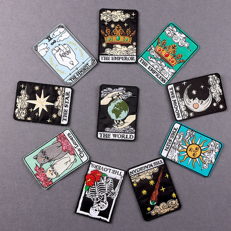 Tarot Card Iron-On Patch | DIY Patches For Clothing | Thermo Adhesive Divination Patches For Clothes | Sew/Fusible Embroidery Patch For Cloth Applique | Apollo Tarot Shop
