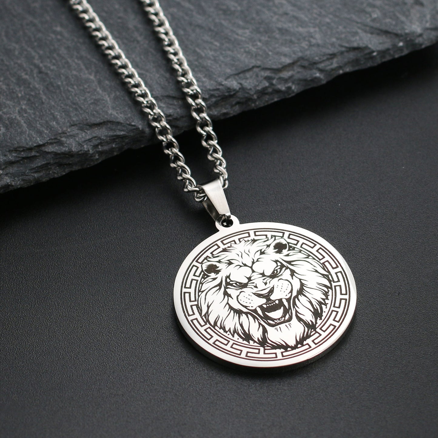 Spirit Animal Necklace | Bear Wolf Tiger Lion Pendant | Stainless Steel Statement Jewelry For Men | Apollo Tarot Shop