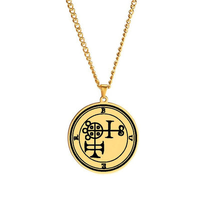 Gold Necklace Of Demon Sigil From The Lesser Key Of Solomon | Goetia Magick Pendants (Sigils 1-12 | Apollo Tarot  Jewelry Shop